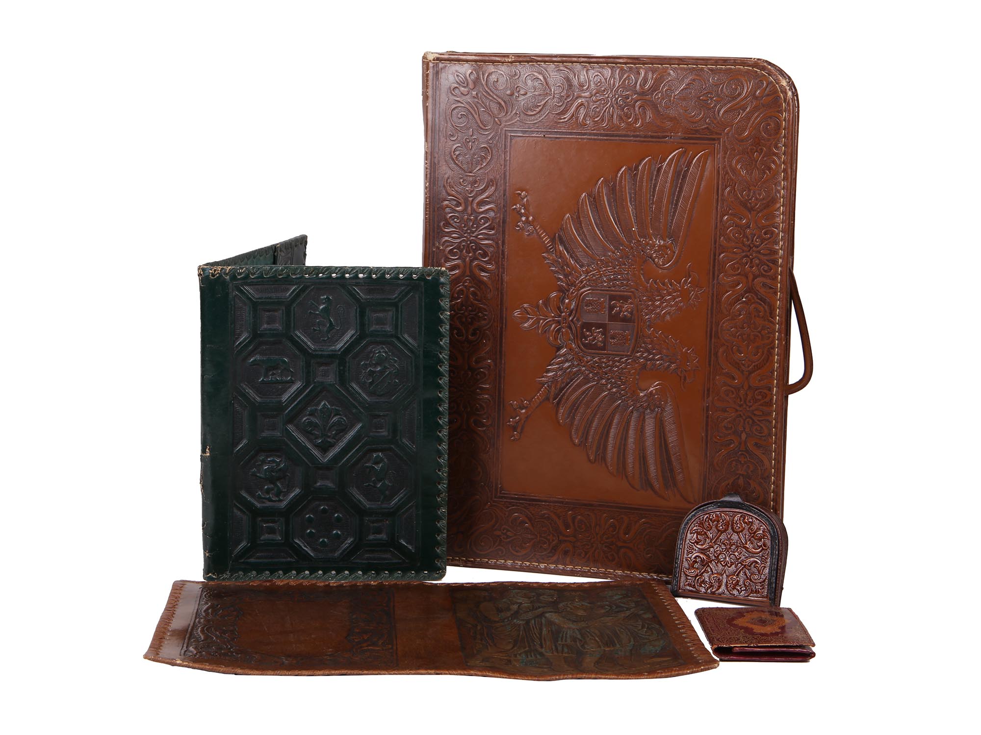 TRIANON EMBOSSED LEATHER FOLDERS AND WALLETS PIC-0